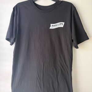 Black Crewneck T-Shirt with White Chest Logo